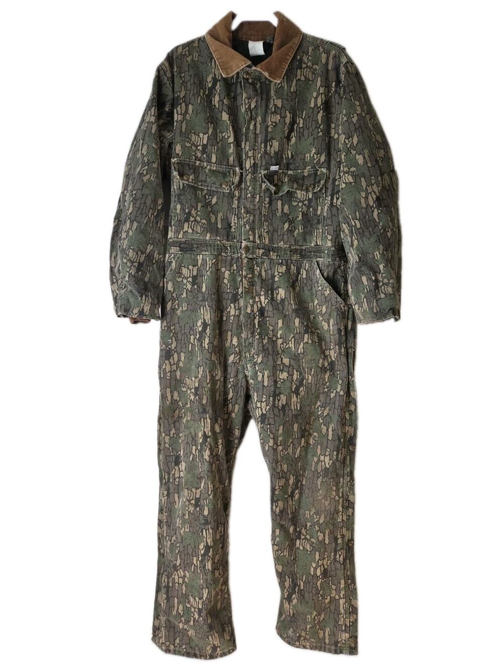 Vintage Carhartt Coveralls Mens *XL Timber Camo Duck Quilt Lined Hunting Suit